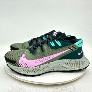 Nike Pegasus Trail 2 Women Sz 9.5 CK4309 300 Off Noir Limelight Laser Blue Shoe